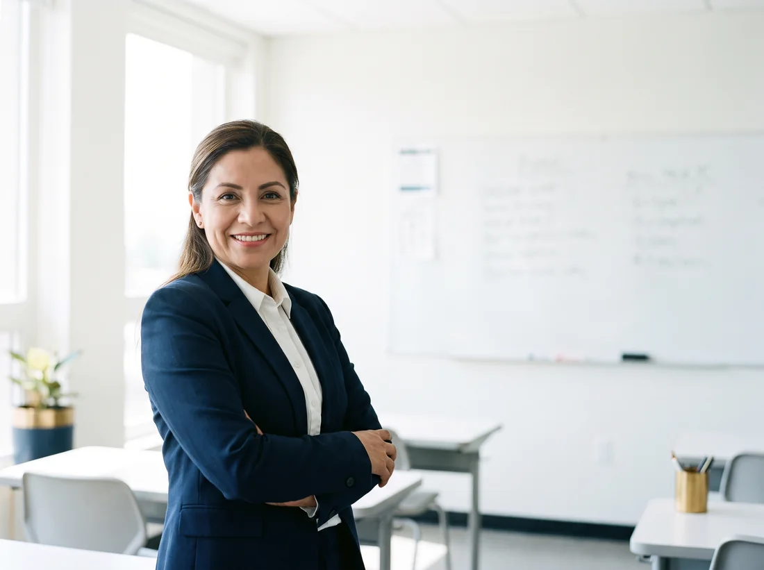 Maestra de ASPE en el salón de clases